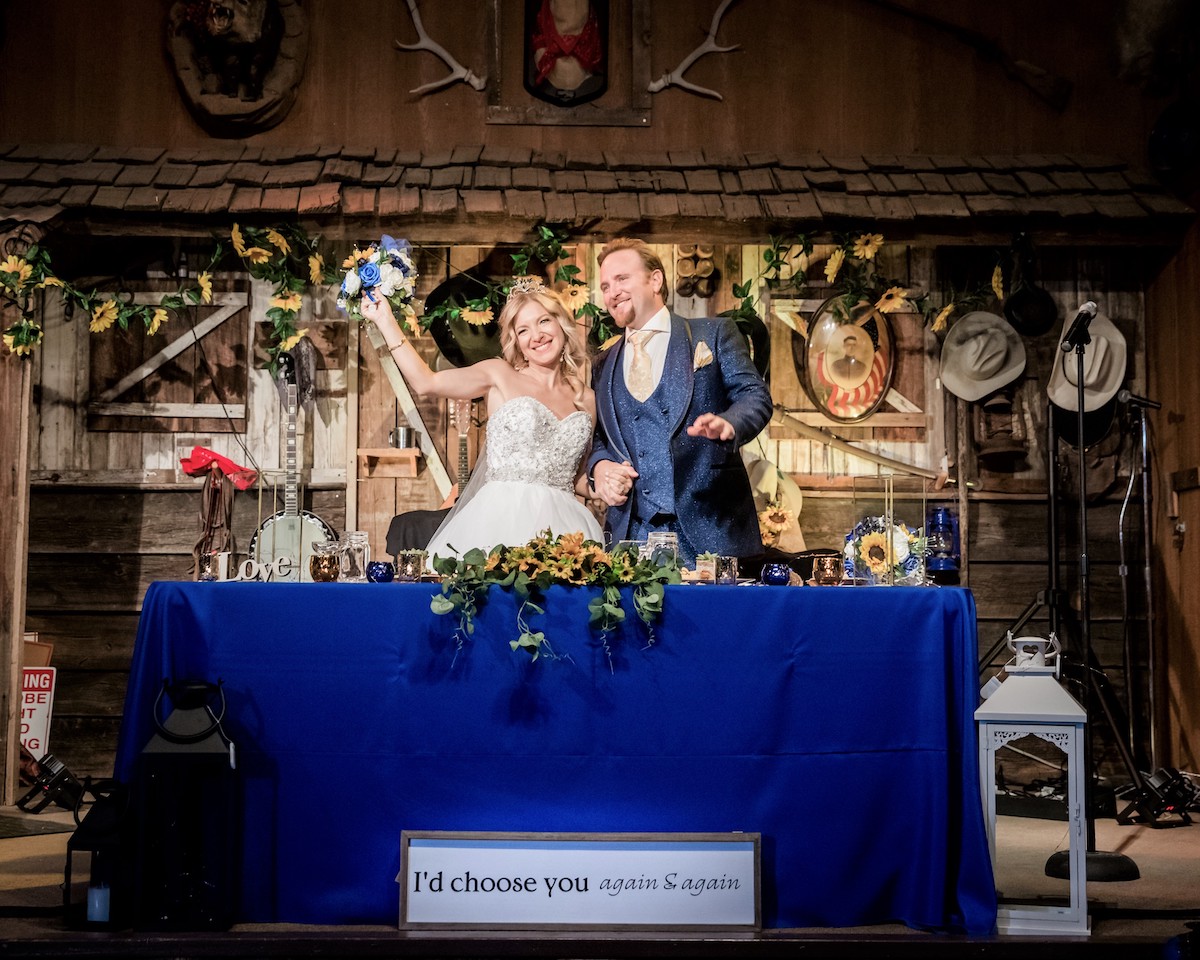 Wedding reception at Blazin' M Ranch rustic western venue near Sedona AZ